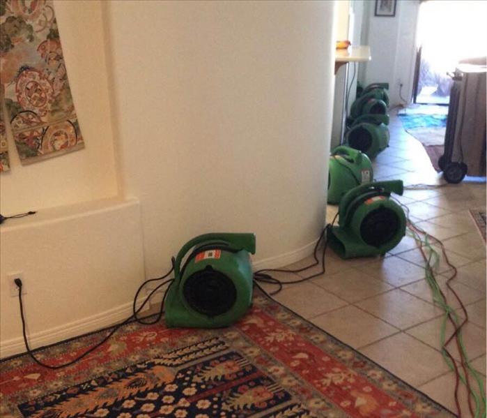 Air movers in living room area.